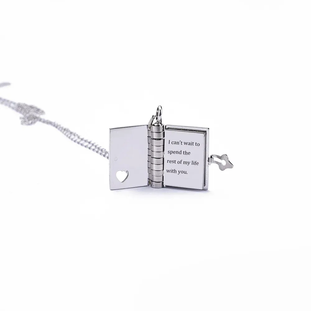 Christmas Gift Personalized Book Locket Necklace