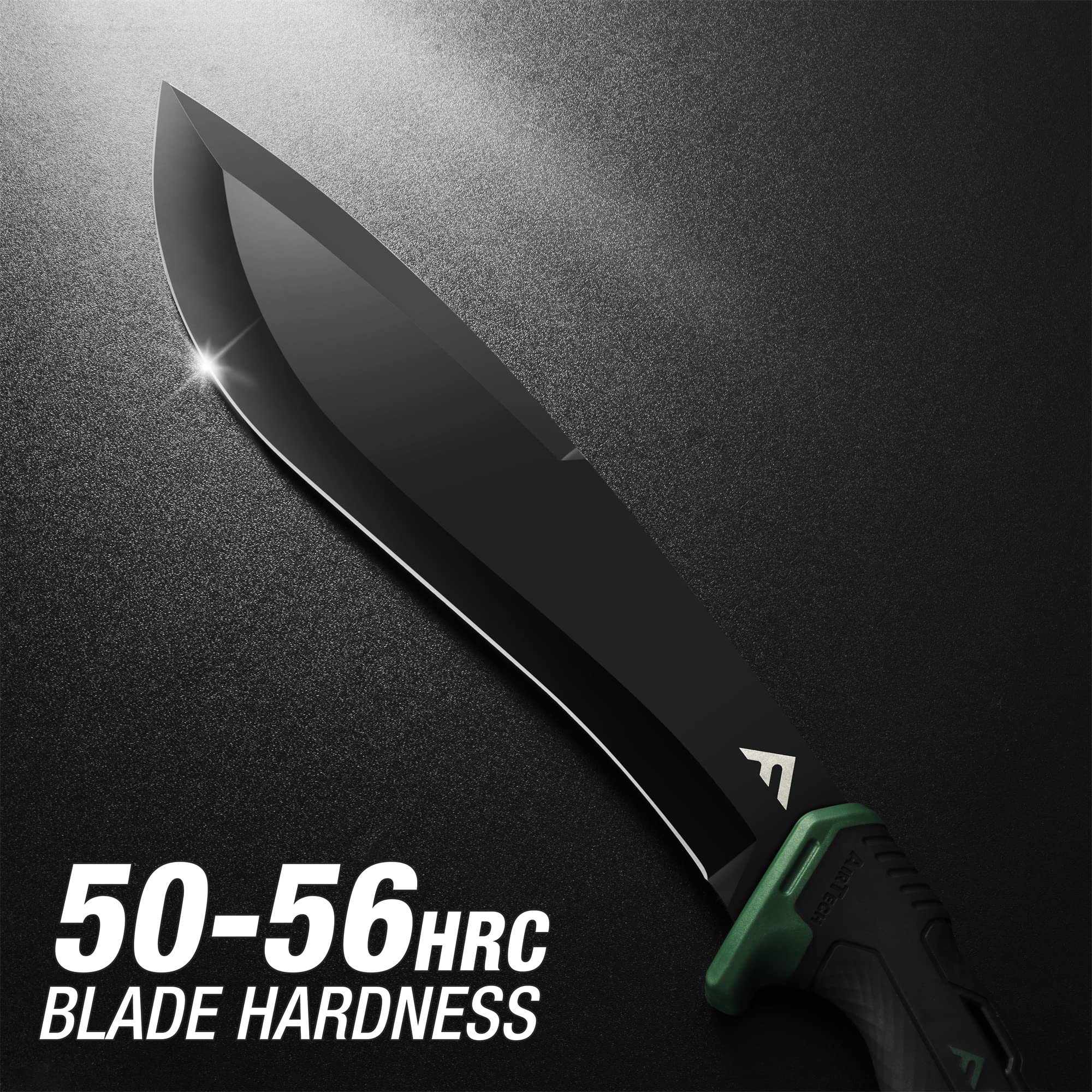 FLISSA Machete, 11-Inch Fixed Blade Camping Knife, Patented Shock-Absorbing Air Technology Handle, Ideal for Gardening, Forestry, and Outdoors, Includes Molded Sheath