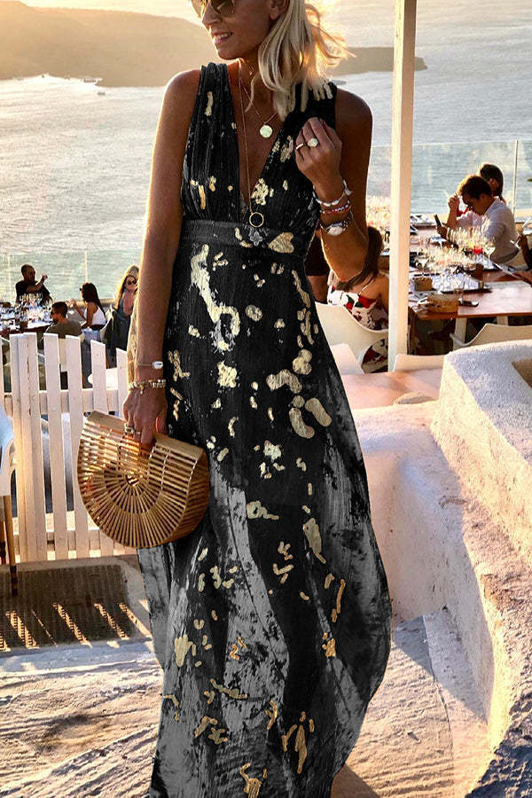 Golden Sunset Stories Rochie lungă cu decolteu în V - Golden Sunset Stories