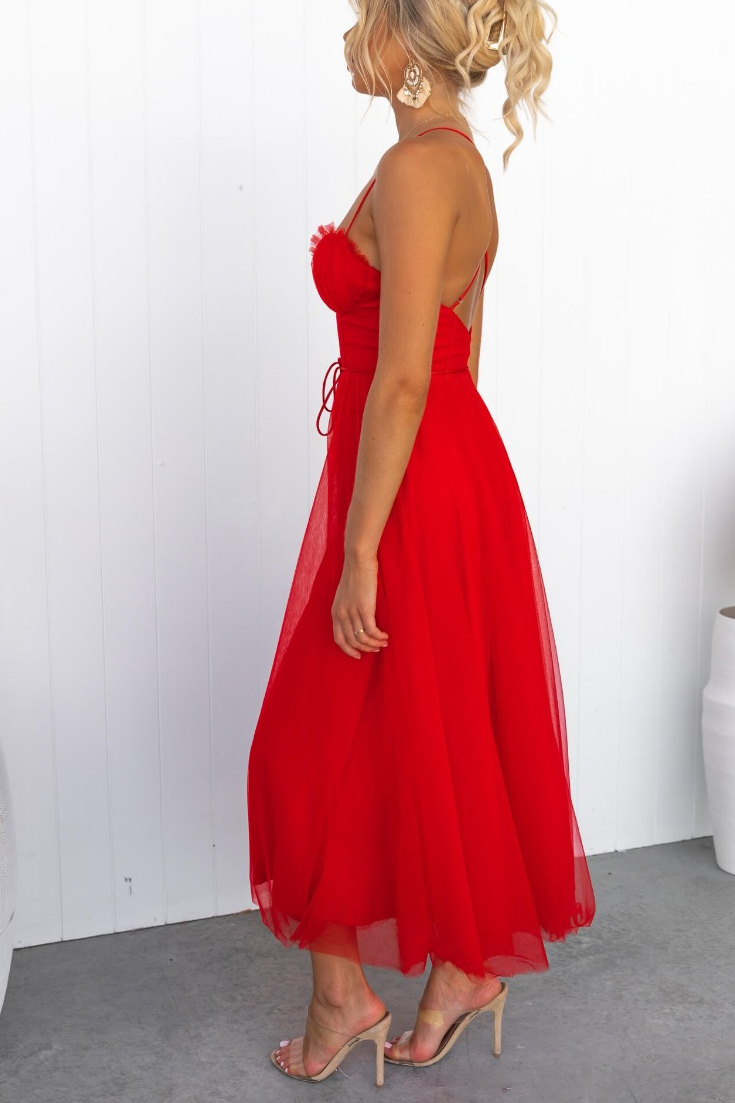 Modern-zi Prințesa de zi cu zi Chiffon Suspenders Party Maxi Dress