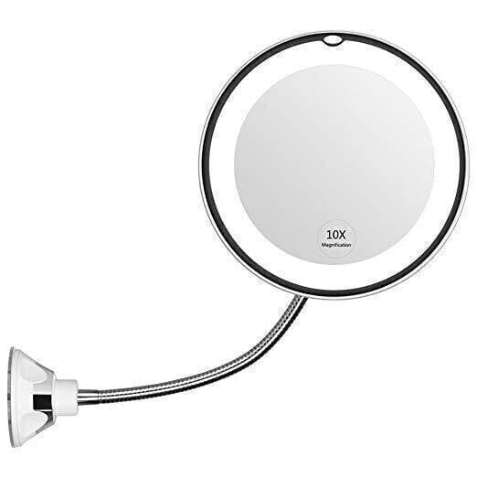 ✨Oglindă de machiaj cu mărire de 10X cu lumină flexibilă la 360 de grade✨
