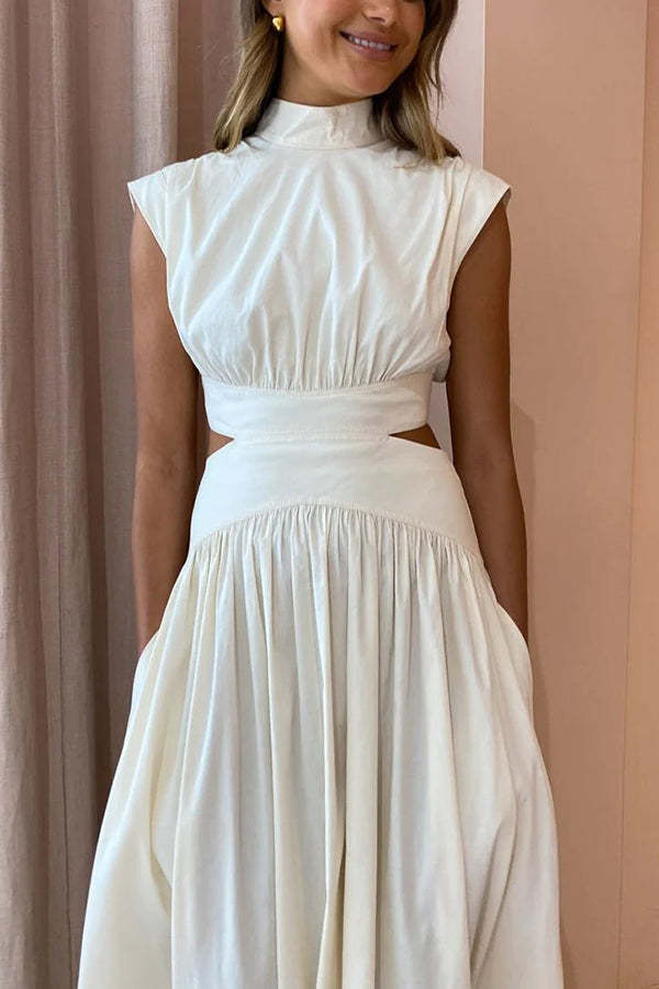 On Vacay Mode Îmbrăcăminte maxi cu talie elastică cu buzunare în talie decupată din amestec de bumbac On Vacay Mode
