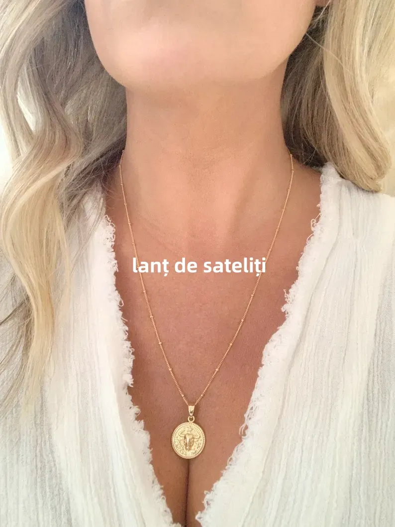 ✨ Zodiako monetų karoliai - unikalus auksu inkrustuotas dizainas, puiki gimtadienio dovana jai! 🎁