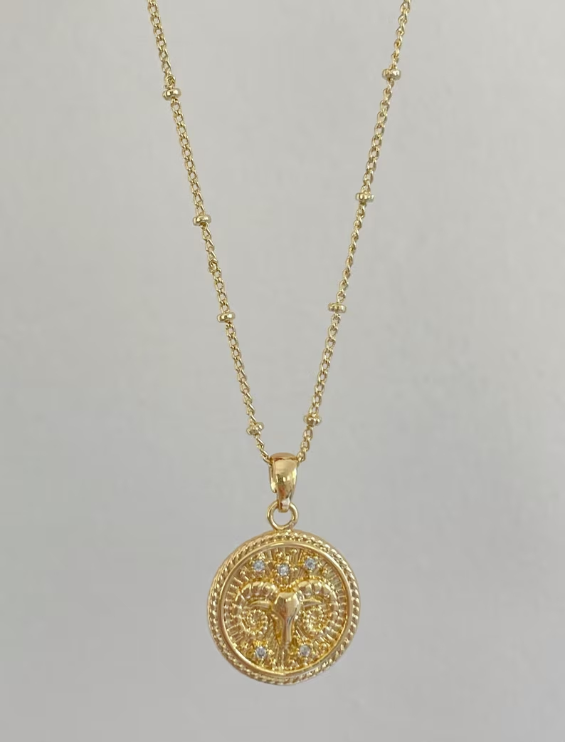 ✨ Zodiako monetų karoliai - unikalus auksu inkrustuotas dizainas, puiki gimtadienio dovana jai! 🎁