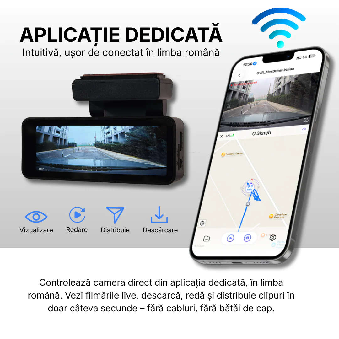 Camera Auto DVR MAXDRIVER® VISION 2 4K + Camera Spate Full HD