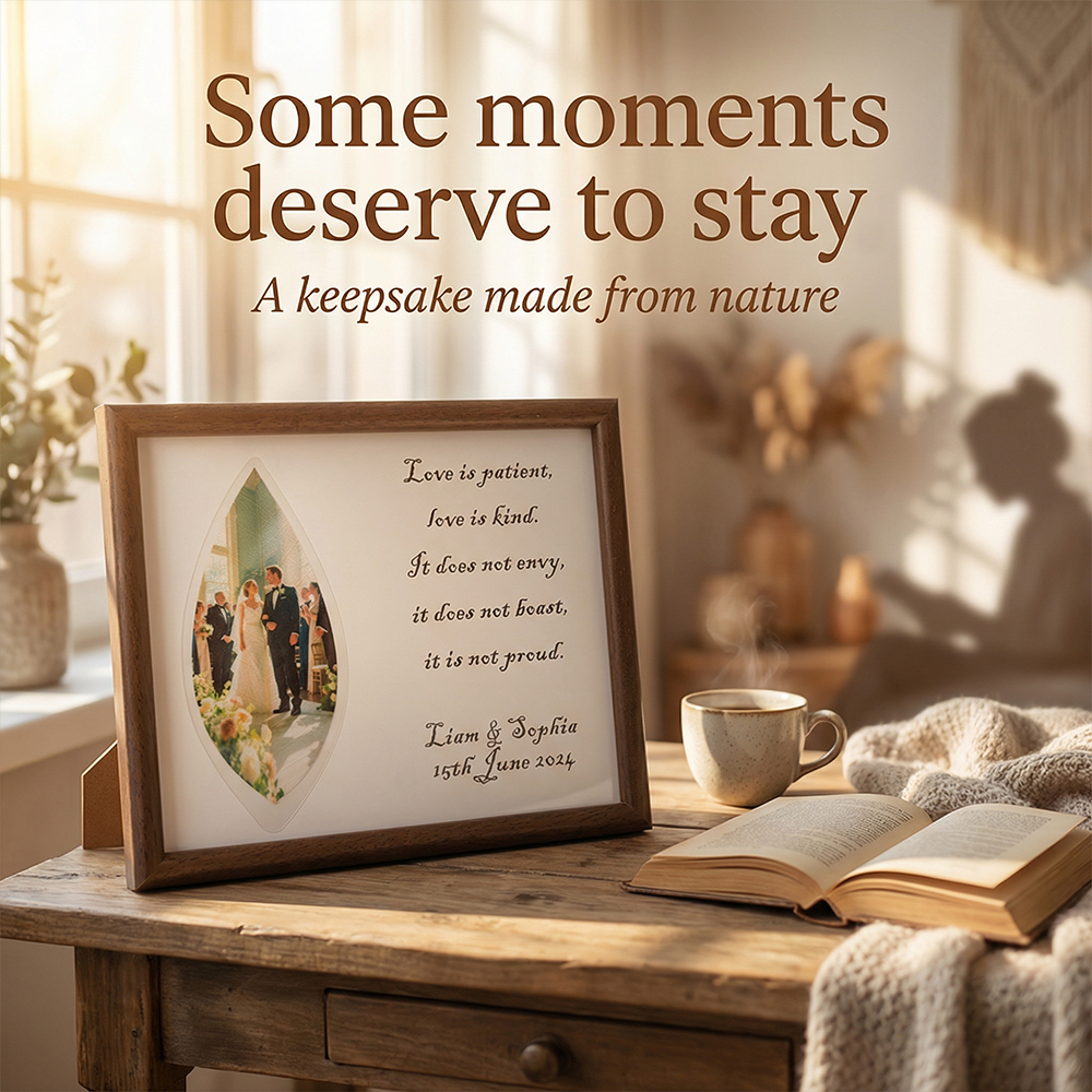 Personalized Leaf Carving Keepsake | Eternal Love