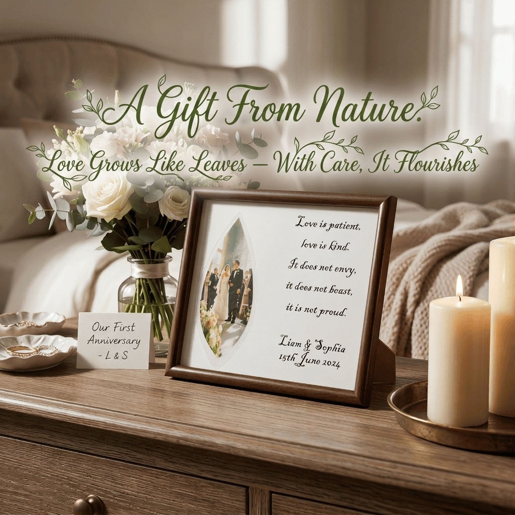 Personalized Leaf Carving Keepsake | A Gift She Will Never Forget