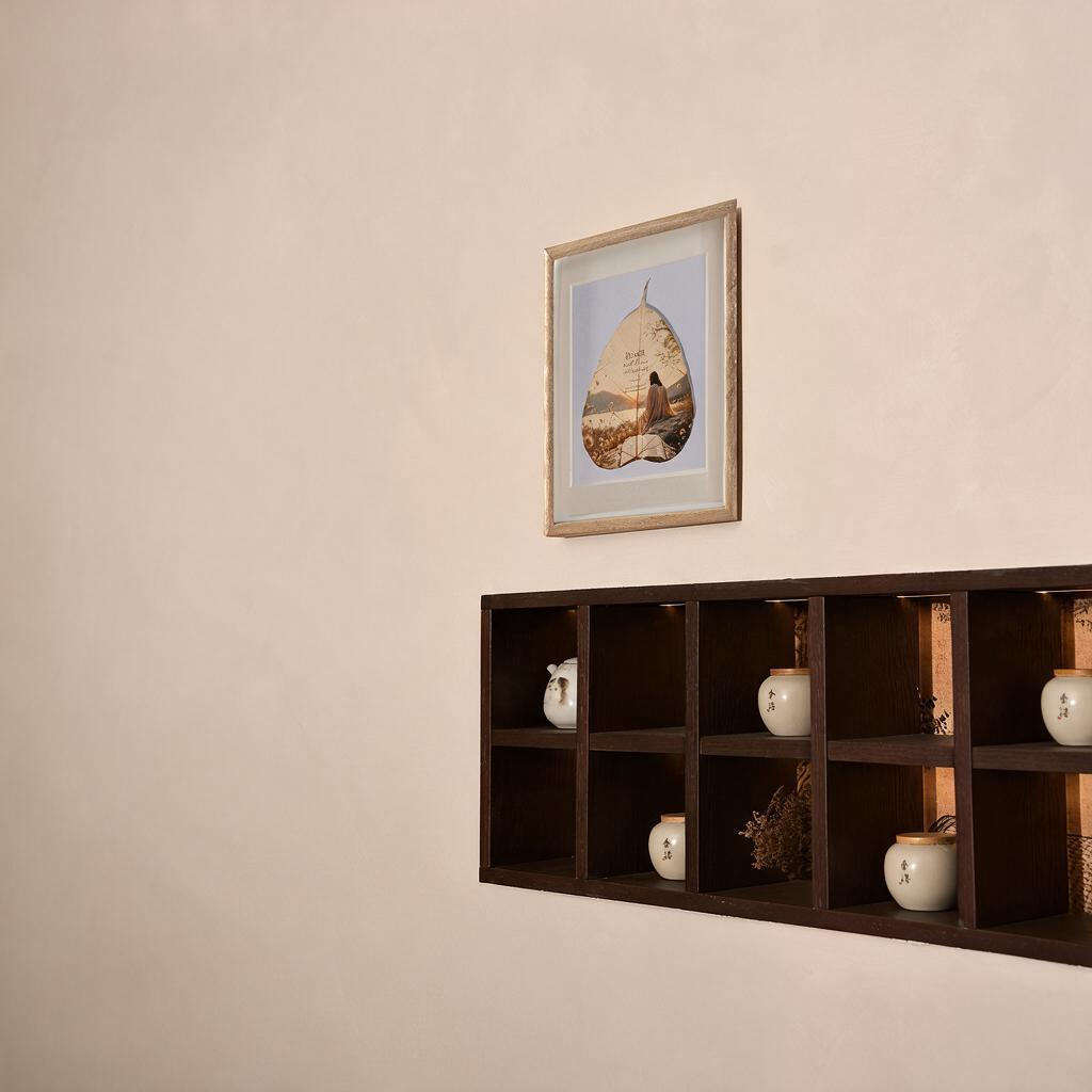 Be Still & Know - Handcrafted Skeleton Leaf Art in Floating Frame
