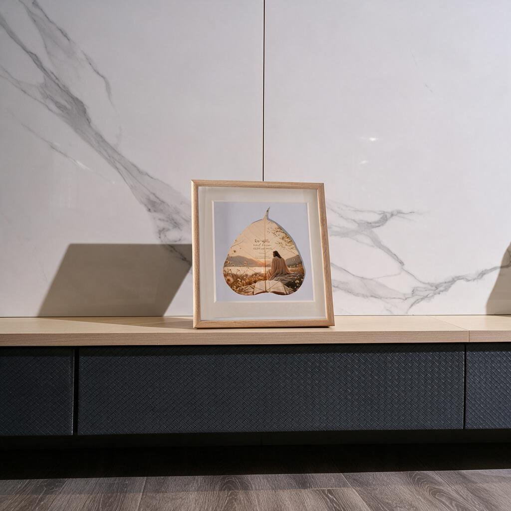 Be Still & Know - Handcrafted Skeleton Leaf Art in Floating Frame