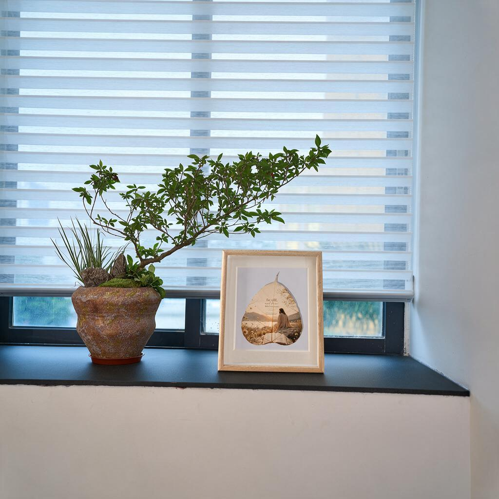 Be Still & Know - Handcrafted Skeleton Leaf Art in Floating Frame