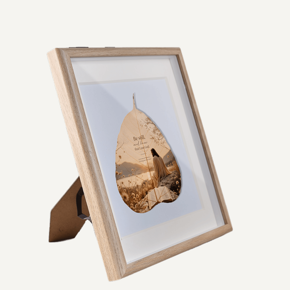Be Still & Know - Handcrafted Skeleton Leaf Art in Floating Frame