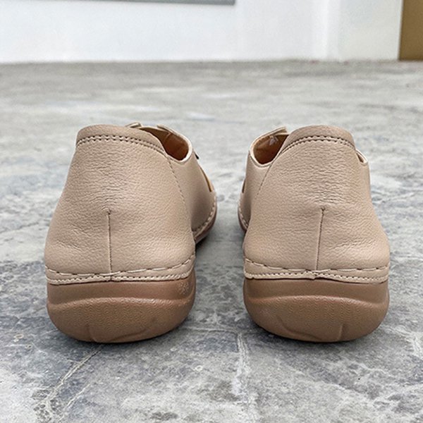 Amelolo Women Retro Flower Stitching Comfy Round Toe Slip On Flat Loafers Shoes