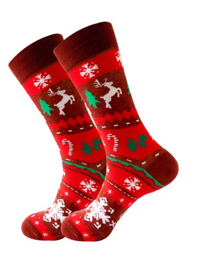 Amelolo Men's Christmas Jacquard Stockings