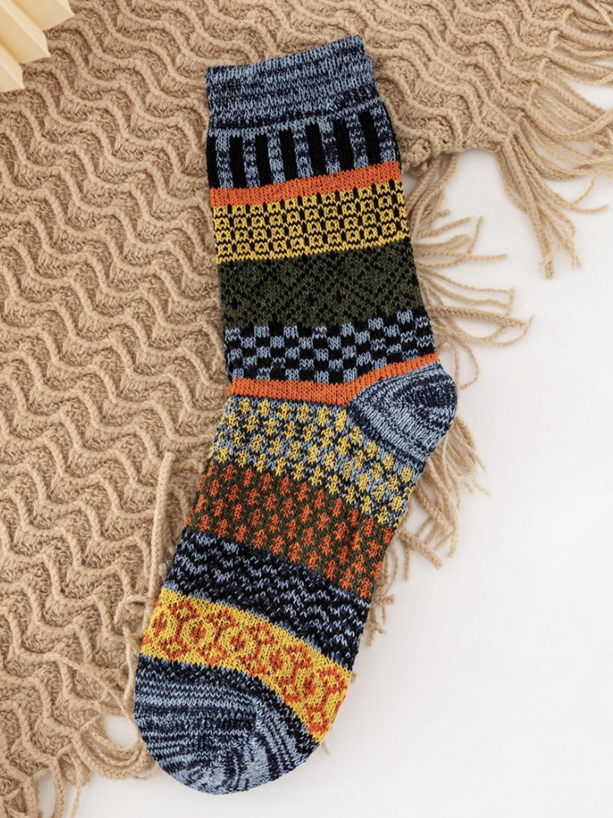 Royaura Vintage Geometric Aztec Men's Warm Socks