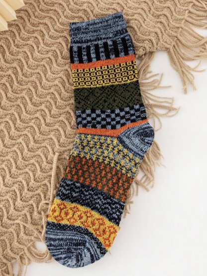 Royaura Vintage Geometric Aztec Men's Warm Socks