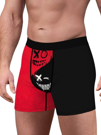 Amelolo Vintage Elephant Print Men's Boxer Briefs Swim Shorts