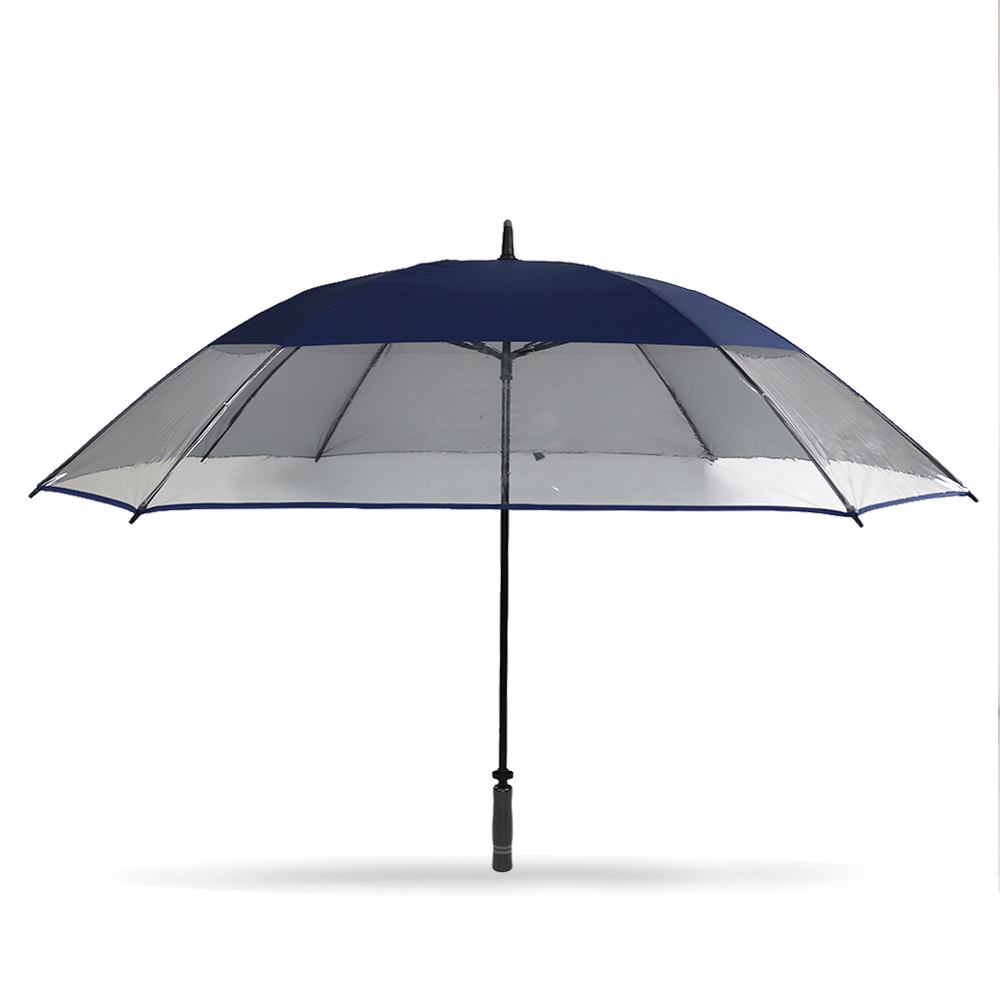 TourDri Classic Square 68 Inch UV Umbrella Navy & Clear Panels X