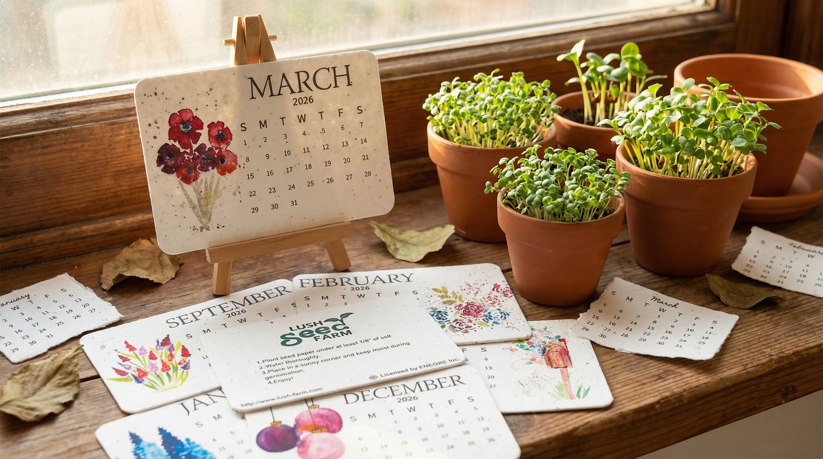 Sprouts growing near planted seed paper