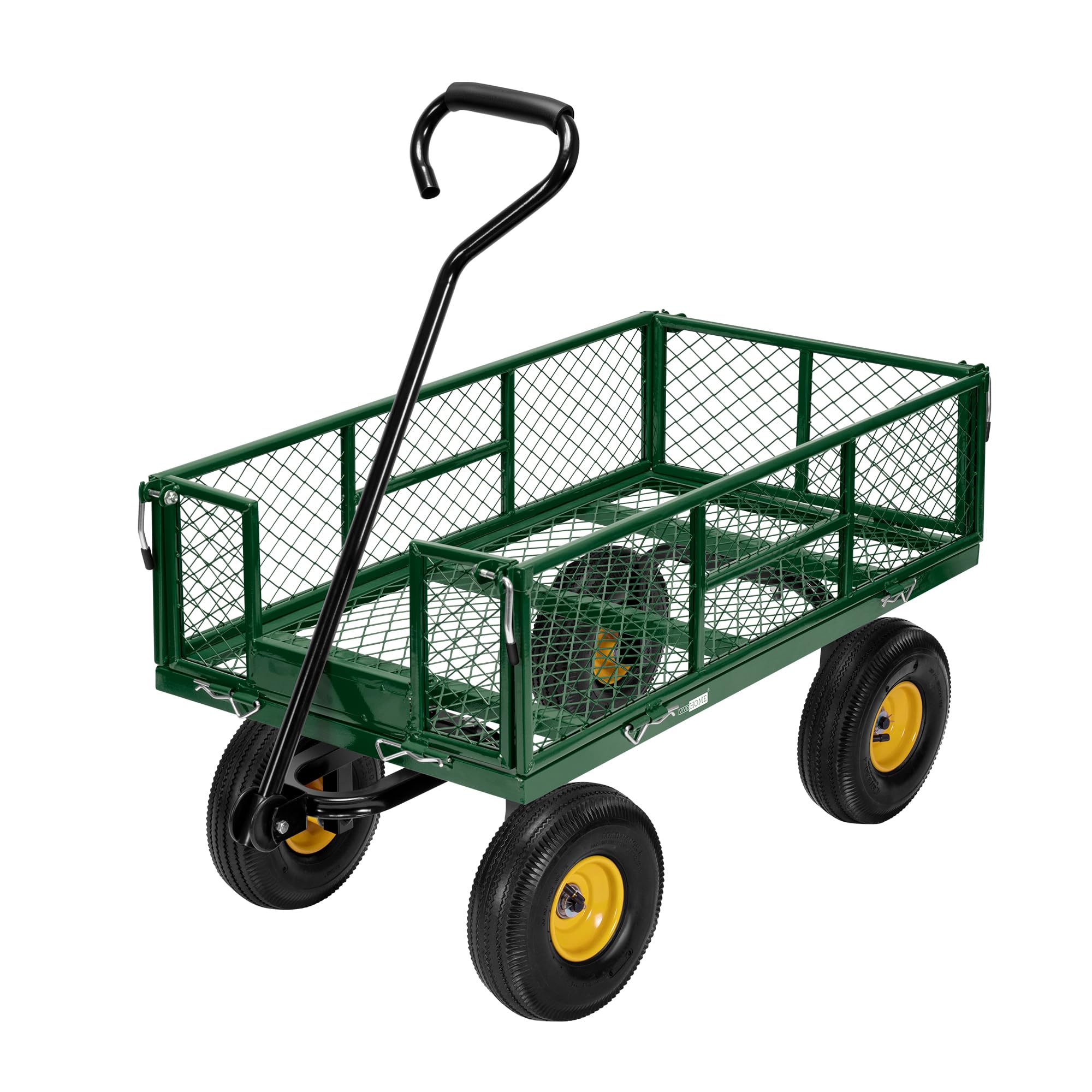 Heavy Duty 880 lbs Capacity Mesh Steel Garden Cart - Folding Utility Wagon