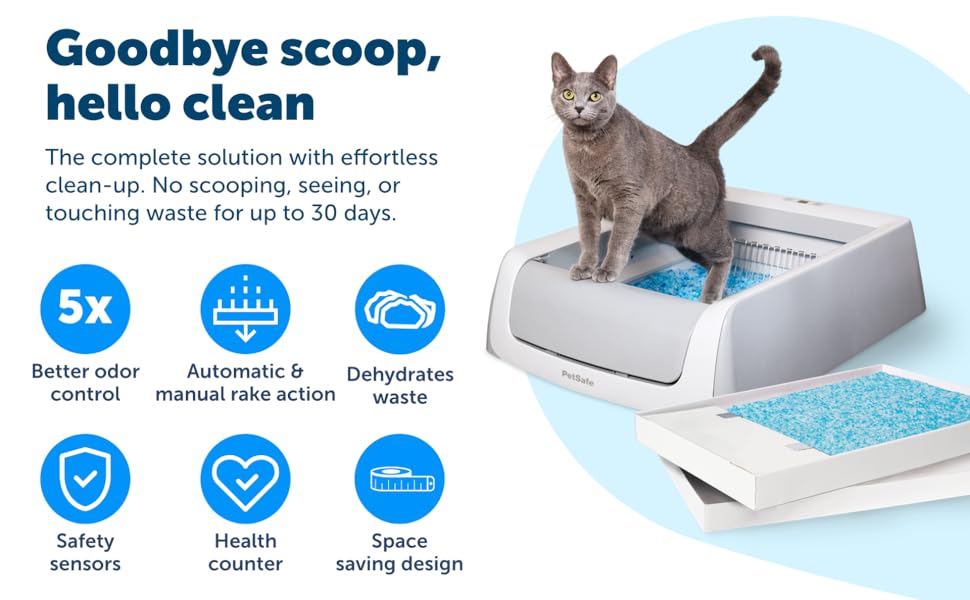 Goodbye scoop. hello clean. The complete solution with effortless clean-up. no scooping for up to 30