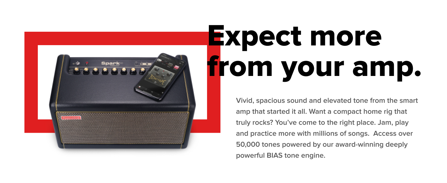 Positive Grid Spark guitar bass amp accessory portable speaker boss katana vox pathfinder fender