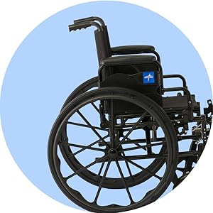 Medline Lightweight Wheelchair for Adults With Swing-Back, Desk-Length Arms, Elevating Leg Rests