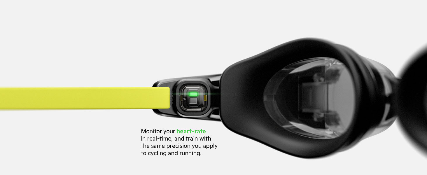 Visual of the heart rate monitor from the Smart Swim 2 Goggles