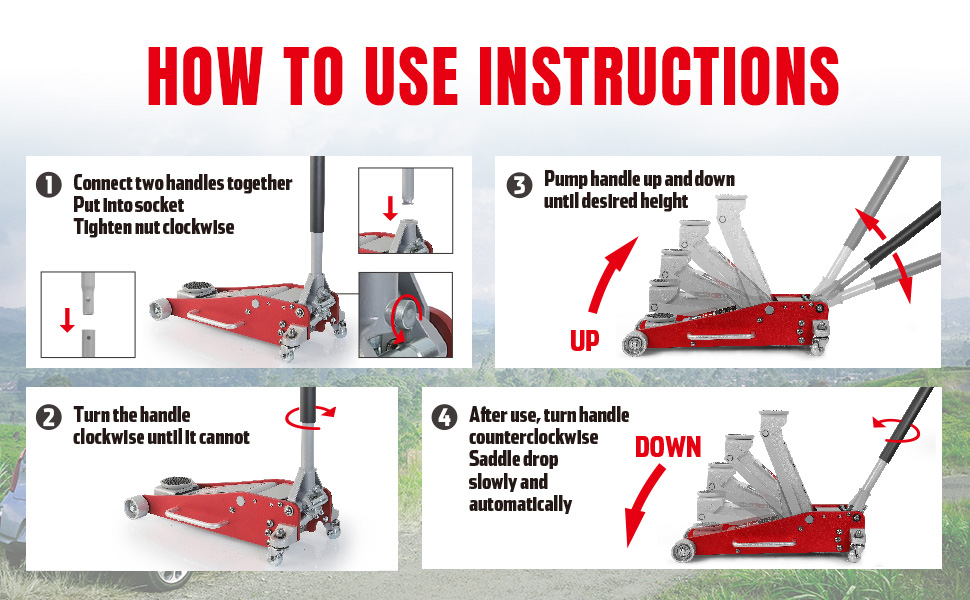 DUAL PUMP PISTON Aluminum floor jack