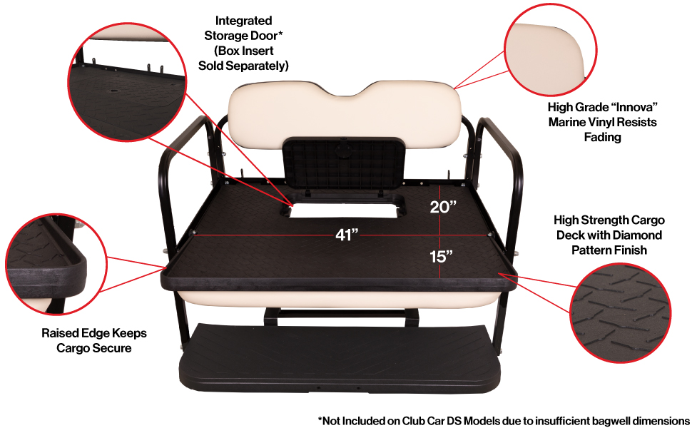 GTW MACH3 Golf Cart Rear Seat Kit 