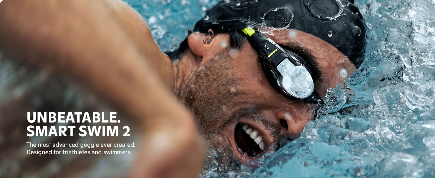 Man swimming in the pool with FORM Smart Swim 2 Goggles.