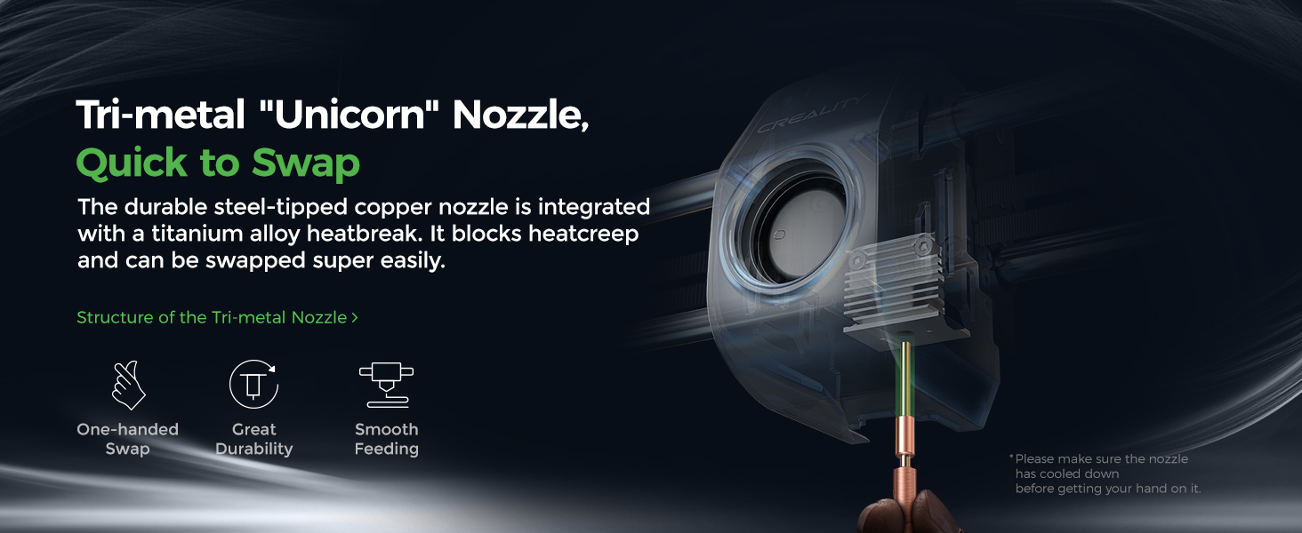 Tri-metal nozzle