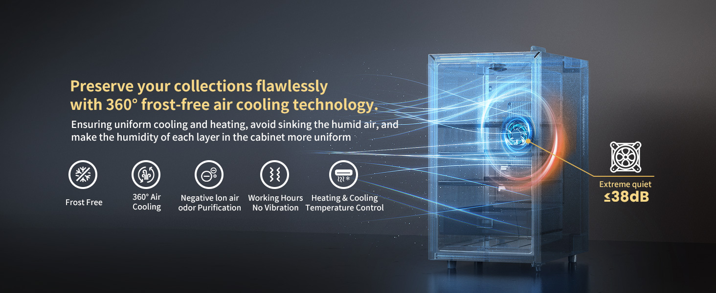 Preserve your collections flawlessly with 360�� frost-free air cooling technology