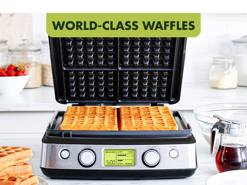 GreenPan. small appliances. ceramic nonstick. waffle maker. toxin-free. pfas. easy