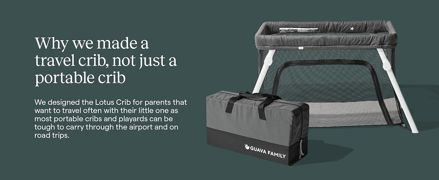 Guava Lotus Travel Crib. packable. portable nursery for your baby.