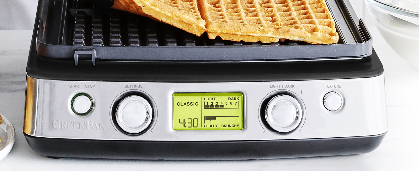 GreenPan. small appliances. ceramic nonstick. waffle maker. toxin-free. pfas. easy