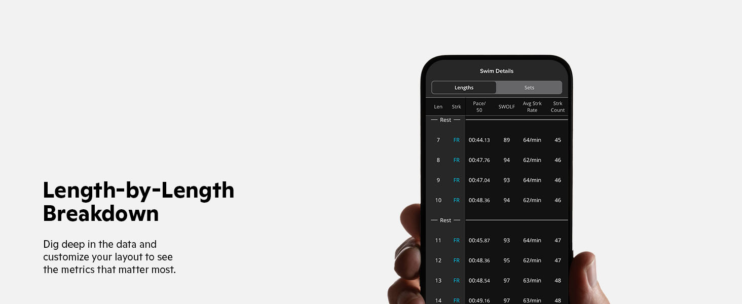 FORM Swim app with length-by-lenth breakdown