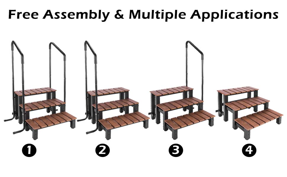 Three Steps with handrails