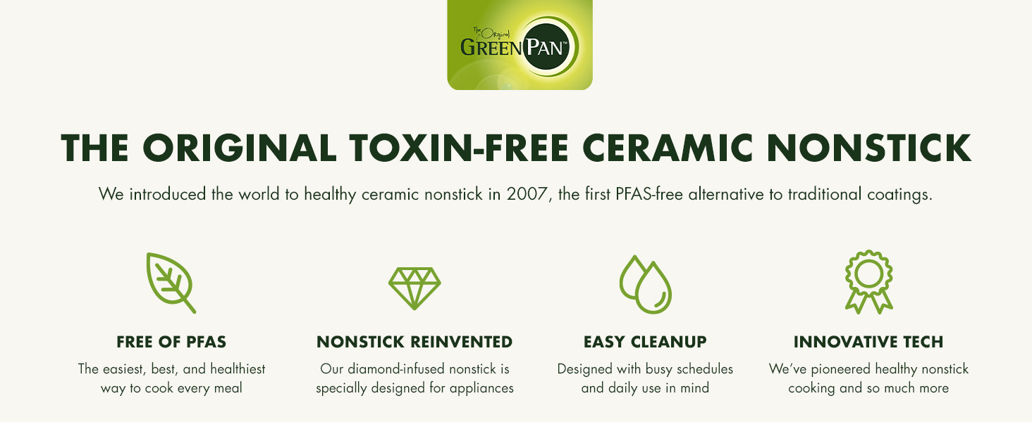 GreenPan. small appliances. ceramic nonstick. waffle maker. toxin-free. pfas. easy