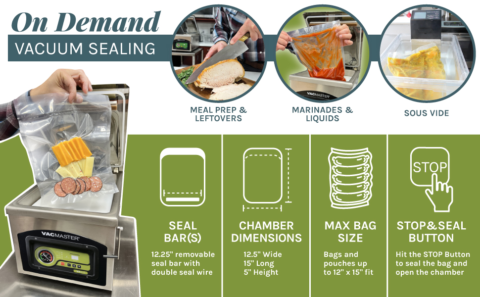 On demand vacuum sealing