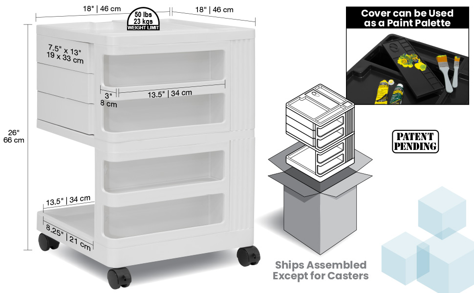 Kubx Pro Cart, Mobile Cart, Cart, Storage, Storage Cart, Plastic, Art, Sewing, Craft