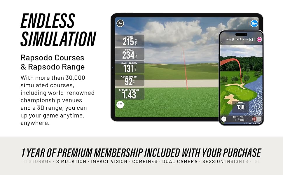 MLM2PRO, Golf launch monitor, golf simulator, golf swing trainer, Rapsodo golf launch monitor