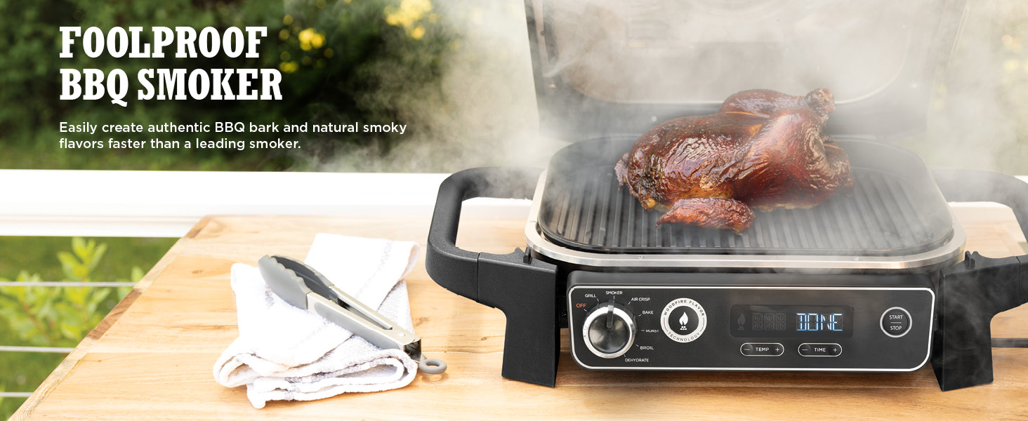 FOOLPROOF BBQ SMOKER Easily create authentic BBQ bark and natural woodfire flavors faster