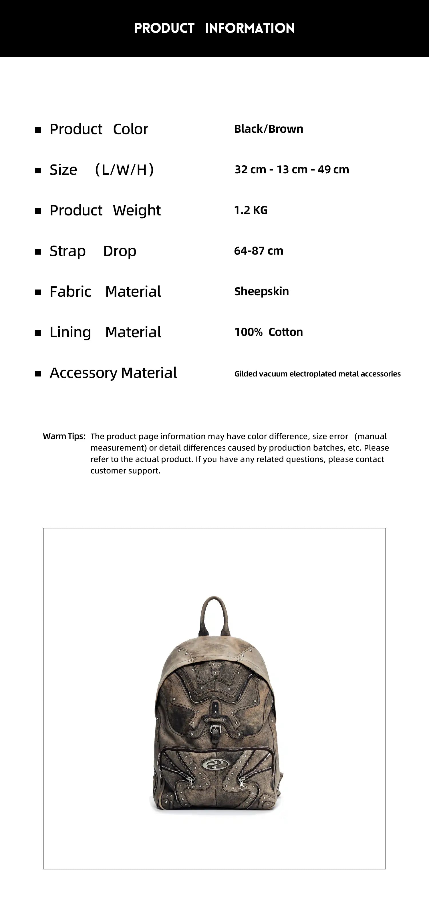 Personsoul Wasteland Backpack deatil