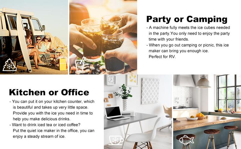 Product Introduction of EUHOMY Ice Maker Machine Countertop, 26 lbs in 24 Hours, 9 Cubes in 8 Mins, Electric & Compact, with Scoop & Basket, Perfect for Home/Kitchen/Office, (Sliver) Utensils 2