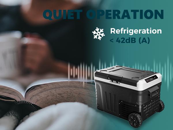 Product Introduction of EUHOMY 12V Refrigerator (24/37/53Quart /23L/35L/50L) supports 12V/24V DC & 110-240V AC. Portable with -4°F~68°F range, it features wheels, 2 baskets, and large cooling zone. Ideal for RVs, travel, Truck, Boat 10