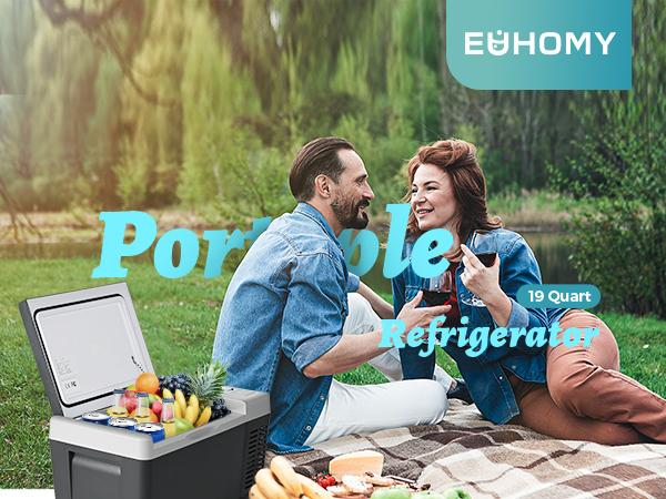 Product Introduction of EUHOMY 12 Volt Refrigerator,26QT(25L) Portable Refrigerator Freezer(-4℉~68℉),12V Car Fridge Cooler with 12/24V DC & 110-220V AC,Compressor Electric Cooler for Camping,RV,Travel,Truck,Boat,Home. 0