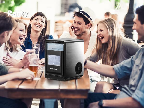 Product Introduction of EUHOMY Nugget Ice Maker Countertop, 35Lbs/24H&44Lbs/24H Pebble Ice Maker Machine, Self-Cleaning Pellet Ice Machine with Ice Scoop&basket, Sonic Countertop Ice Machine for Home/Kitchen/Office(Black) 14