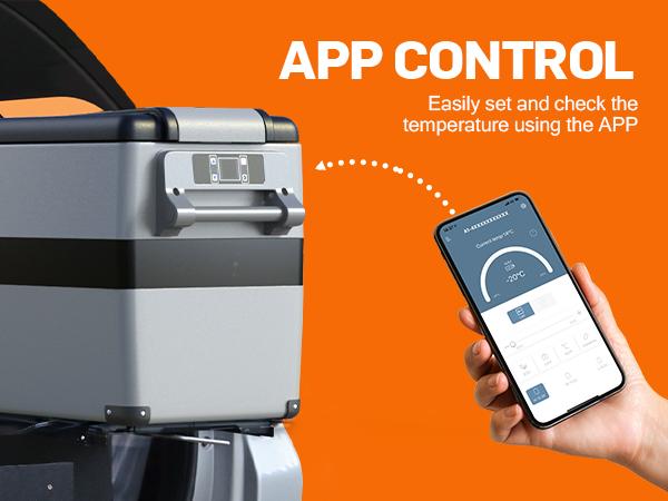 Product Introduction of EUHOMY 12 Volt Car Refrigerator, 48 Quart(45L) Car Fridge Electric Cooler APP Control,12V Refrigerator -4℉~68℉ with 12/24V DC & 110-240V AC, Portable Refrigerator for Camping, Travel, RV, Truck, Home 7