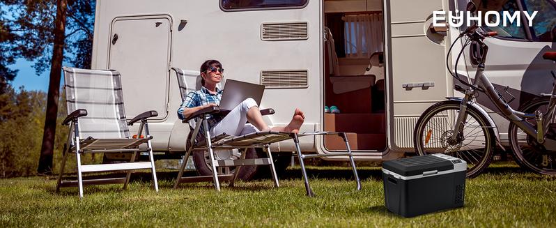 Product Introduction of EUHOMY 12 Volt Refrigerator, 24QT(23Liter) Portable Freezer Fridge, Car refrigerator with 12/24V DC & 110-240V AC, Electric Compressor Cooler for Camping, Travel, RV, Truck, Outdoor or Home Battery Sold Separately 3