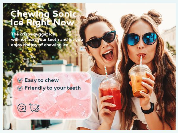 Product Introduction of EUHOMY LSE：Nugget Ice Makers Countertop, Pebble Ice Maker Machine with 35lbs/24H Soft Ice, Self-Cleaning Sonic Ice Maker with Ice Scoop&Basket,  Utensils, Pellet Ice Maker for Home/Kitchen/Office 2